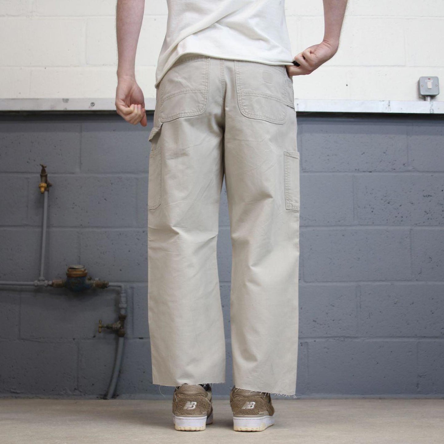 Mens Carhartt carpenter pants W32 L26 beige loose 90s style cargos