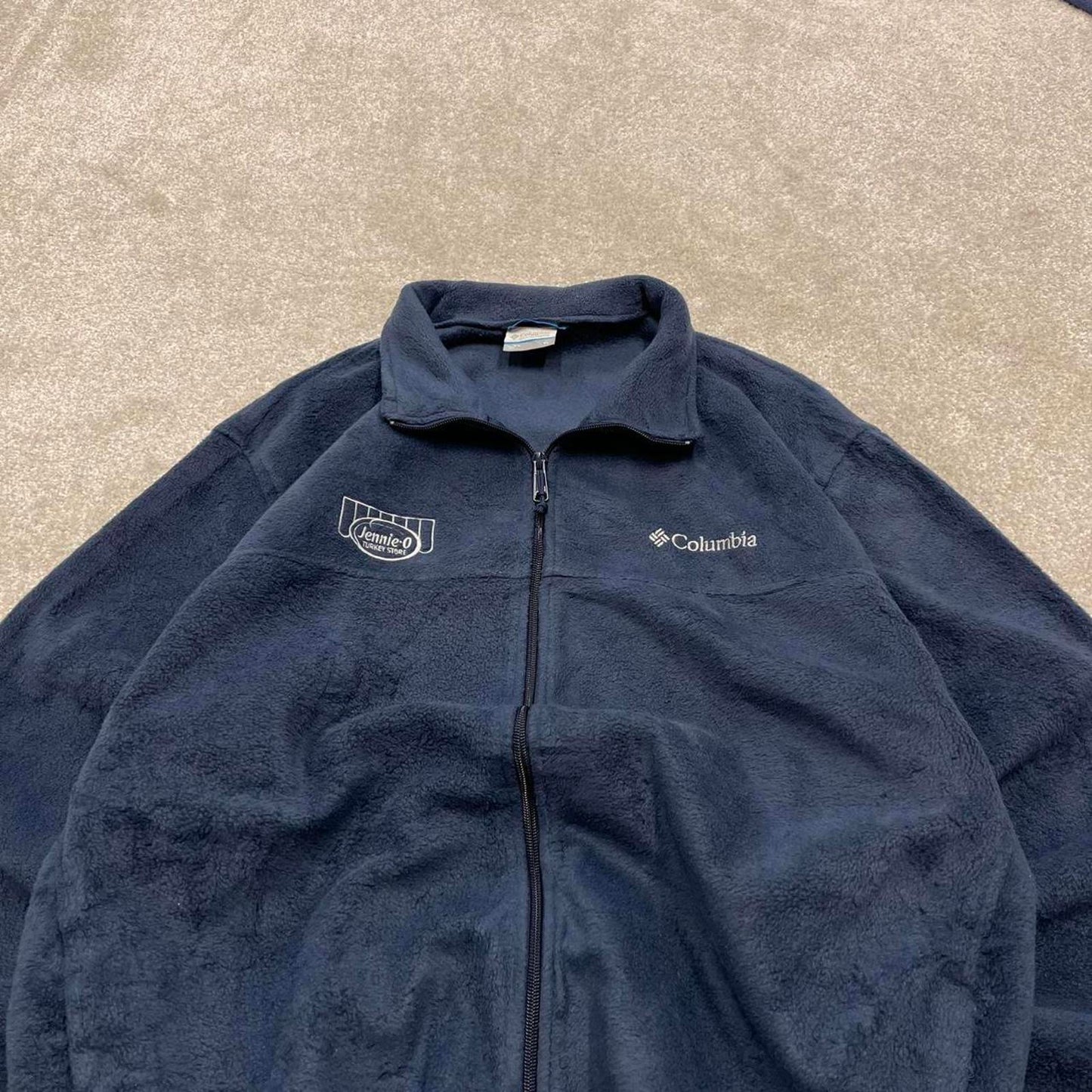 00s Columbia technical fleece XL men's navy full zip up y2k style autumn adjustable waist