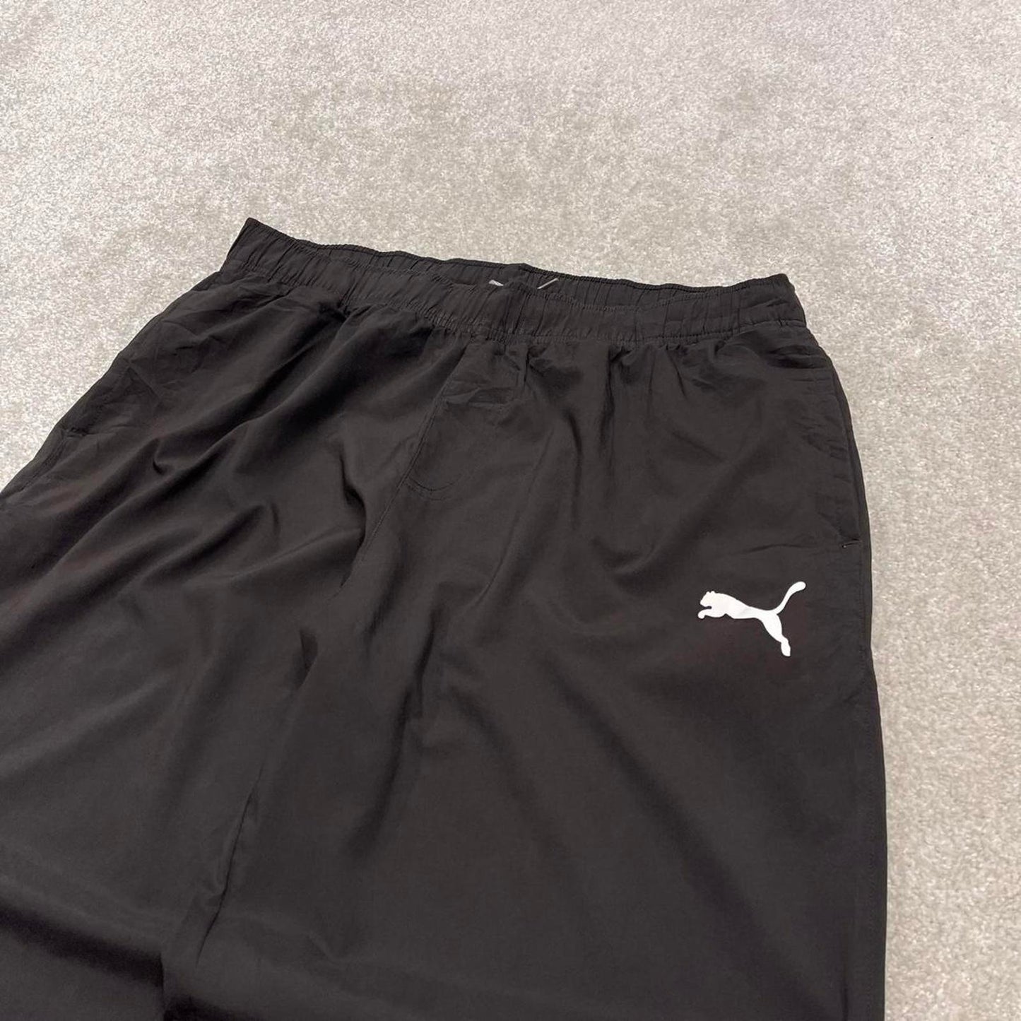 Vintage y2k Puma tracksuit bottoms black Loose floaty drawstring gym track pants