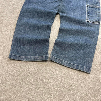 Blue Dickies carpenter jeans W36L23 loose capri 90s skater style denim work cargos