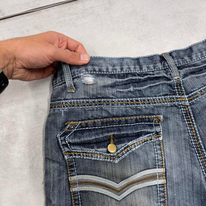 Blue embroidered Chams jorts W40
