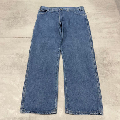 90s Dickies jeans casual workwear W38L30 loose blue 90s skate style thick denim pants streetwear