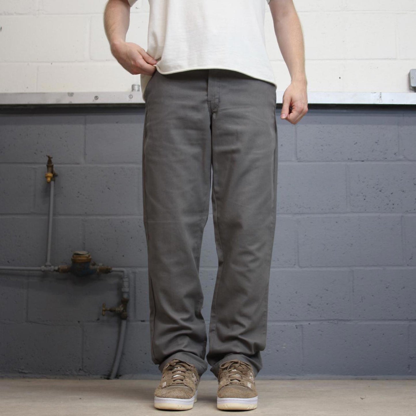 Grey Dickies Pants W34L32 slim taper chino style pants