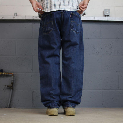 Levi’s 505 jeans y2k blue denim Loose straight leg 2000s style red tab logo jeans