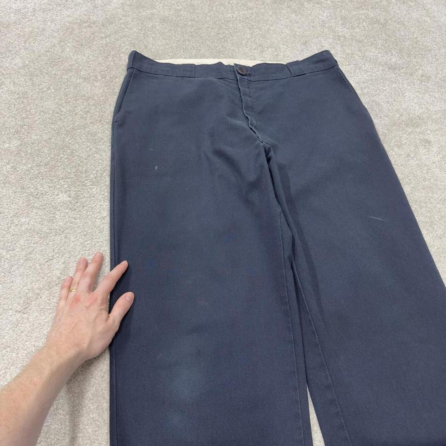 Dickies work pants loose navy Loose leg twill chino style skate trousers