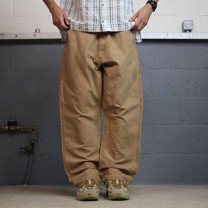 Canvas carpenter jeans y2k loose W40L30 tan brown