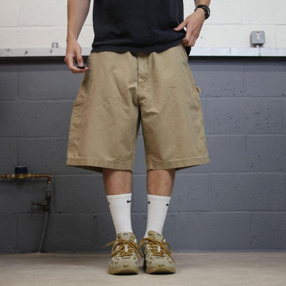 Carhartt baggy cargo shorts carpenter tan brown Floaty canvasy skater style work shorts