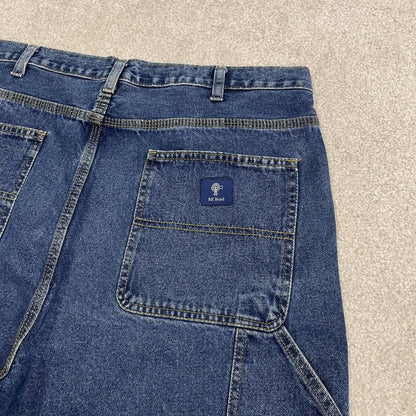 Baggy denim cargo shorts carpenter blue RK Brand loose skater style summer jorts