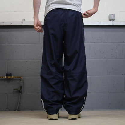 Starter baggy tracksuit bottoms wide leg navy Loose floaty print logo mesh lined track pants