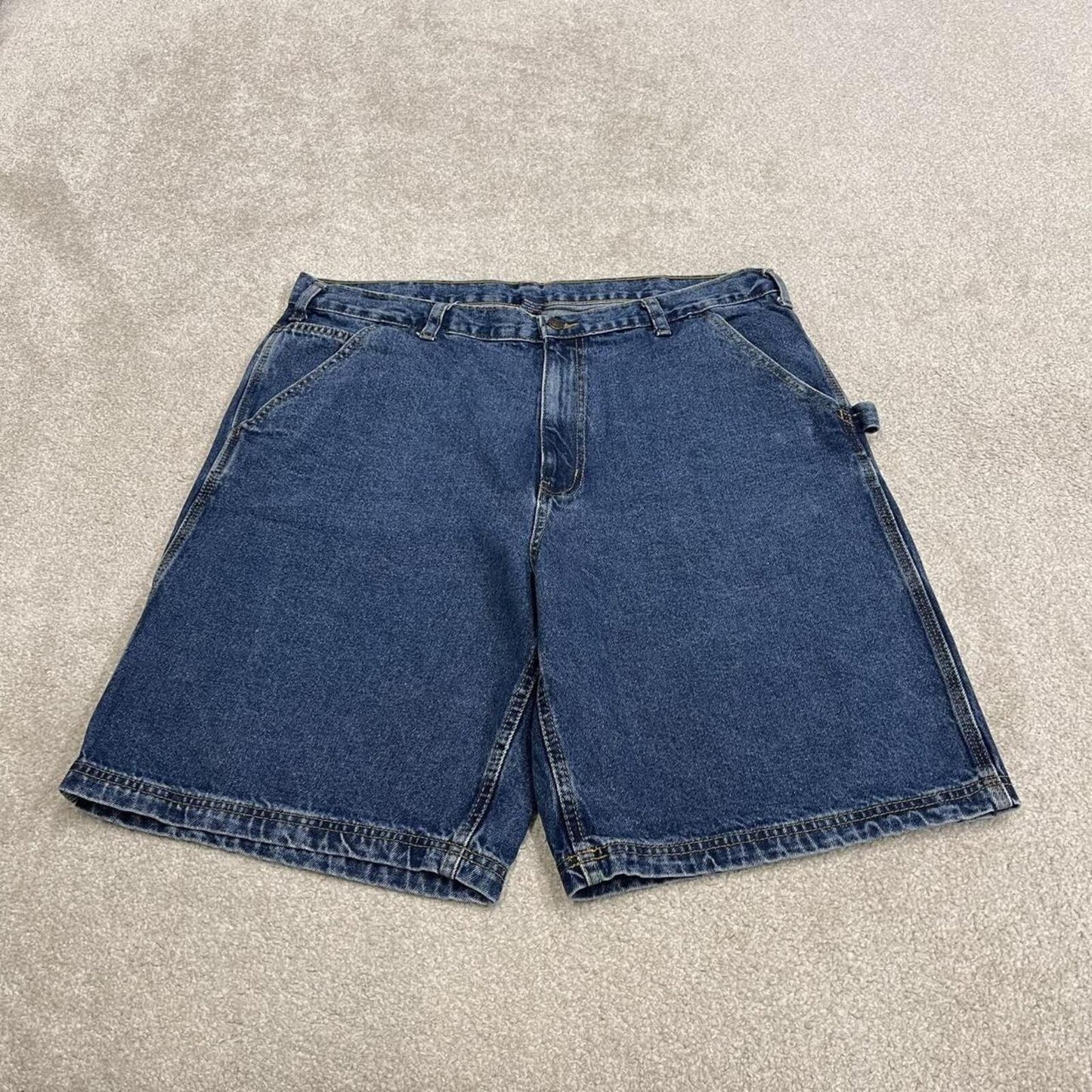 Baggy denim cargo shorts carpenter blue RK Brand loose skater style summer jorts