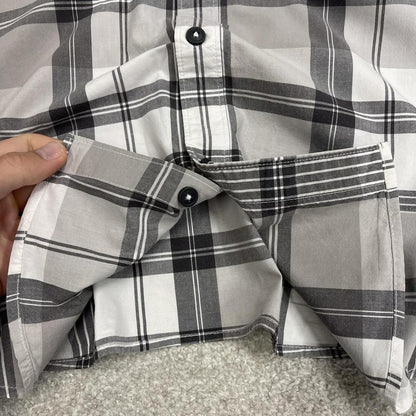 Columbia checkered short sleeve shirt grey Festival style button down summer shirt