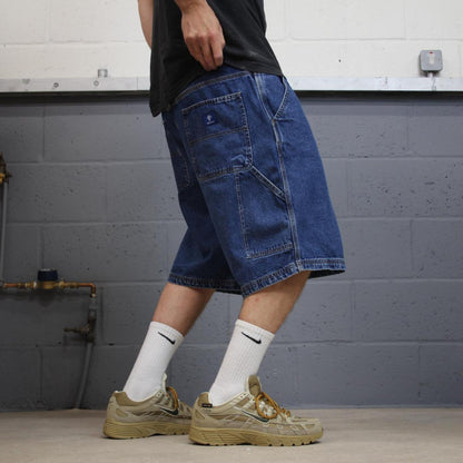 Baggy denim cargo shorts carpenter blue RK Brand loose skater style summer jorts