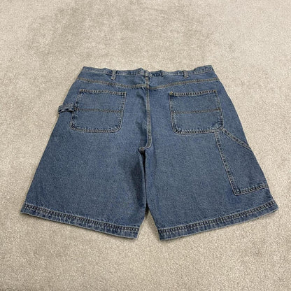 Baggy denim cargo shorts carpenter blue Rugged Wear skater style summer festival jorts