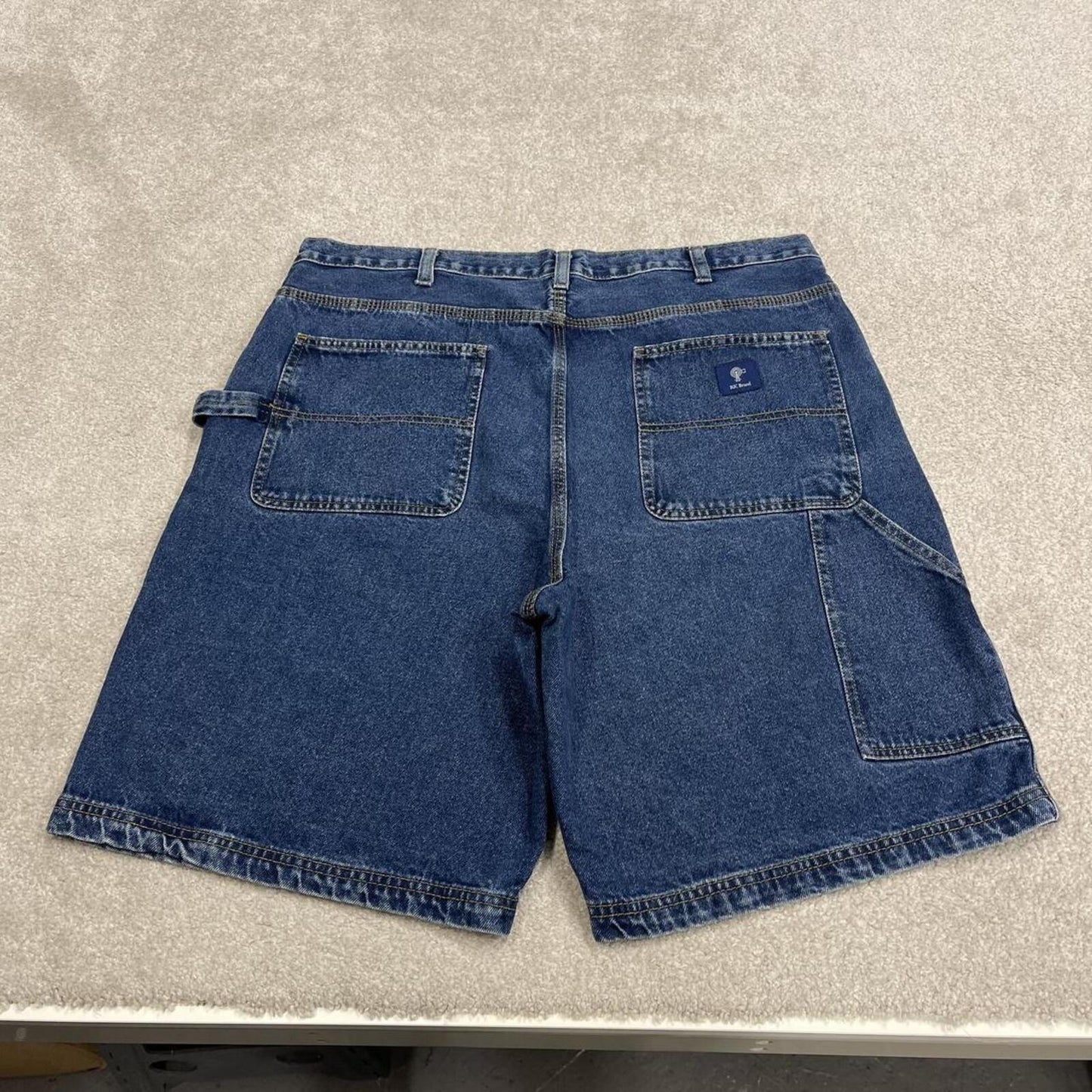 Baggy denim cargo shorts carpenter blue RK Brand loose skater style summer jorts
