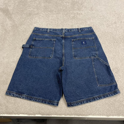 Baggy denim cargo shorts carpenter blue RK Brand loose skater style summer jorts
