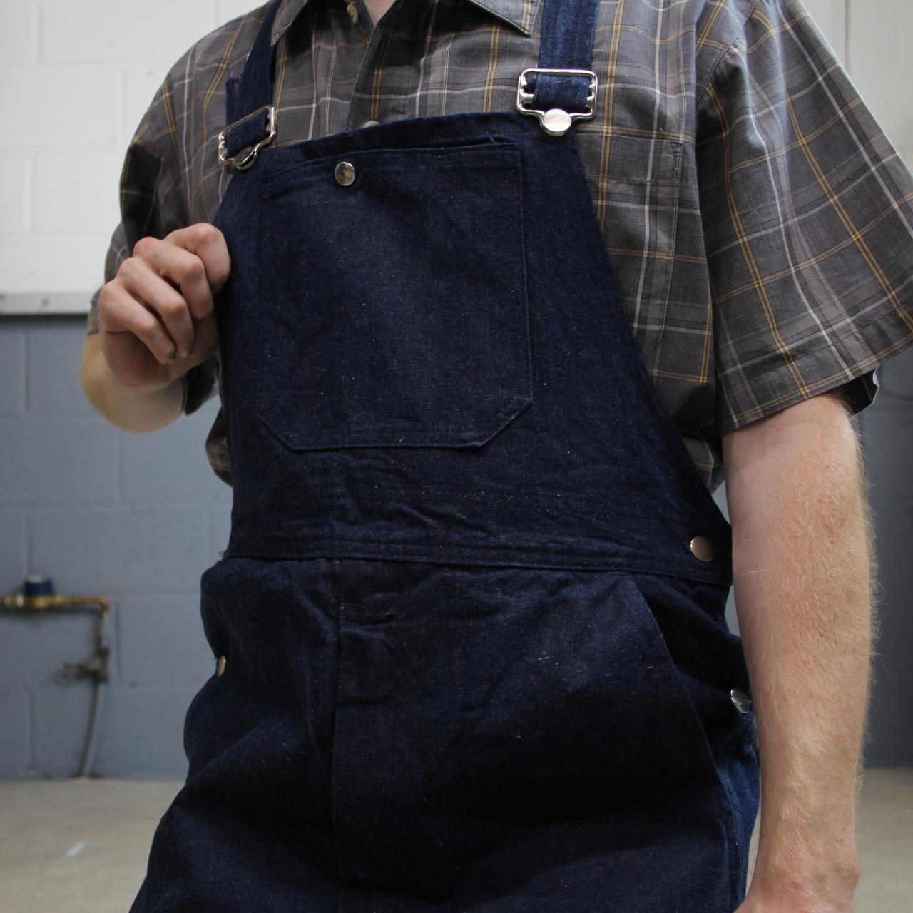Vintage dungarees 00s denim overalls blue W36