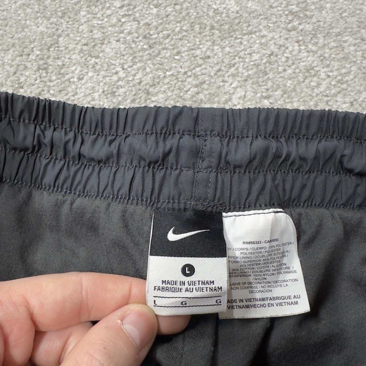 Y2K baggy Nike tracksuit bottoms grey L Fleece lined swoosh logo track pants