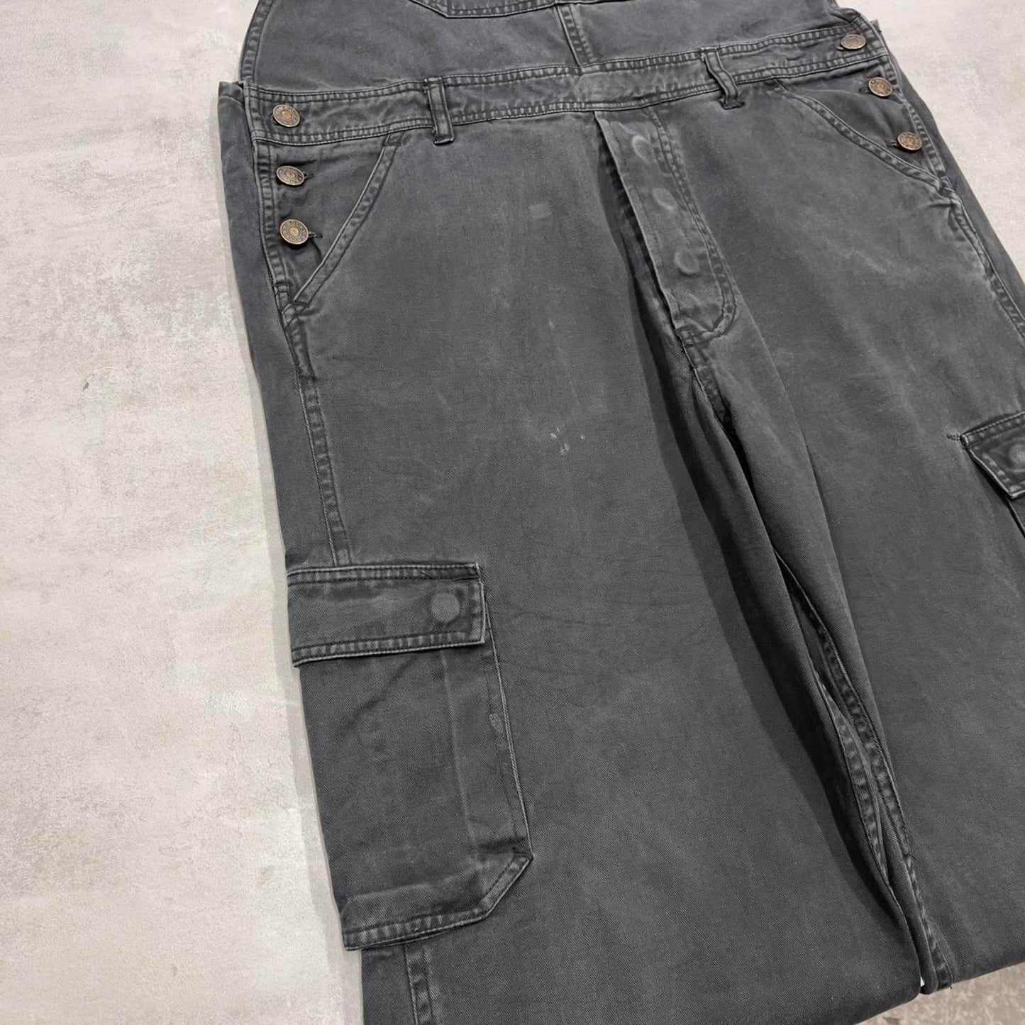Vintage baggy black Rocky dungarees W36L32 black womens overalls