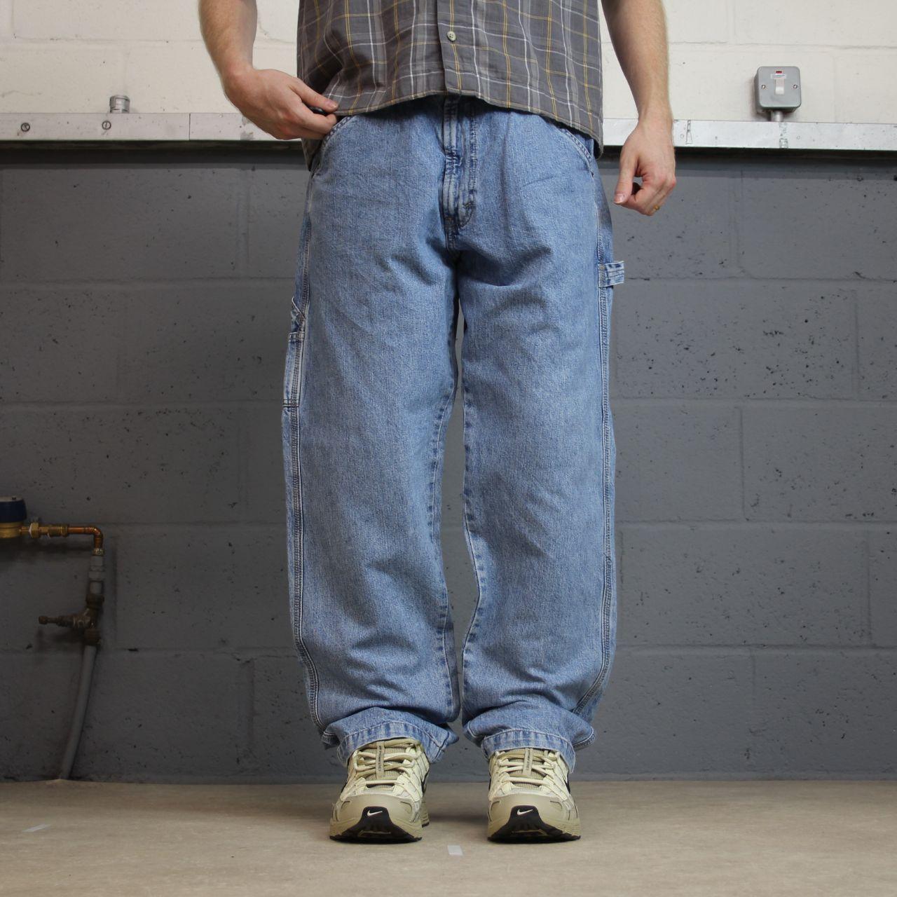 Levi's baggy carpenter jeans y2k washed blue denim Loose fit skater 2000s style cargo pants