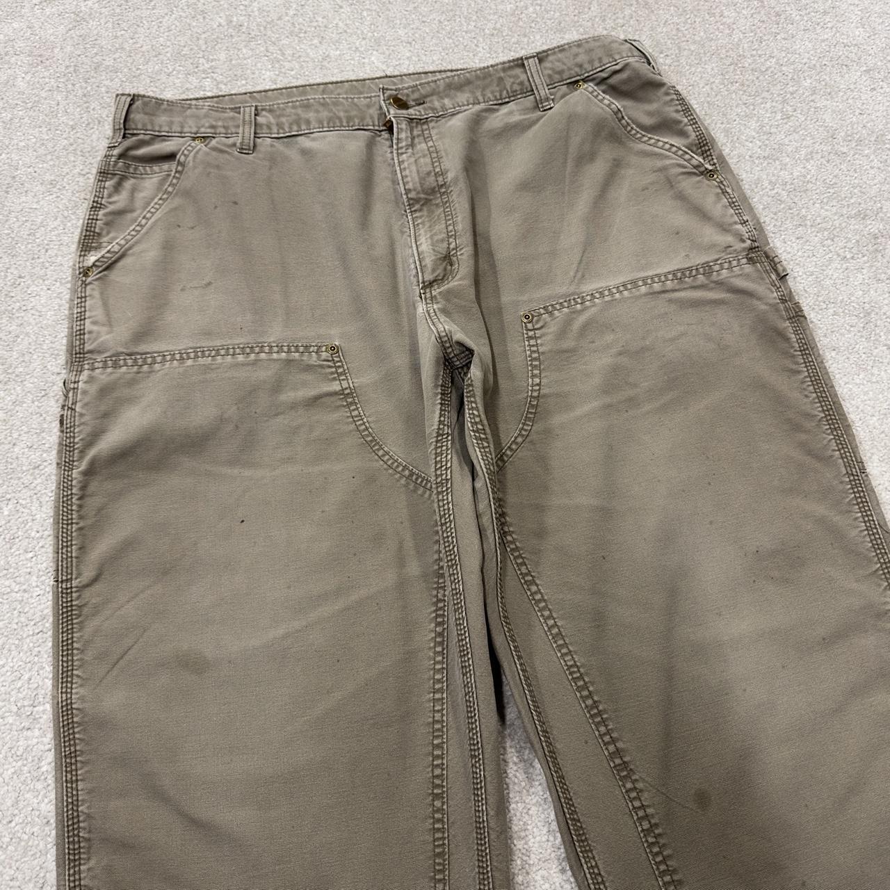 Baggy Carhartt double knee carpenter pants y2k khaki Loose leg skater style workwear pants