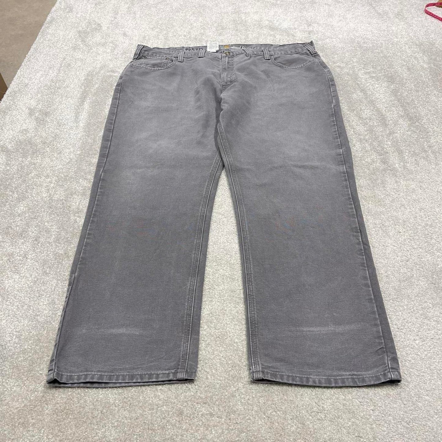 Vintage baggy Carhartt jeans 90s y2k skater style W46L30 grey relaxed fit 100% cotton canvas
