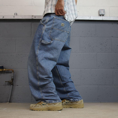 Vintage Lee baggy carpenter jeans y2k blue W40L30 Loose leg skater style utility workwear trousers
