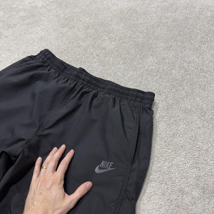 Y2K Nike baggy tracksuit bottoms black wide leg XXL lined casual swoosh logo track pants