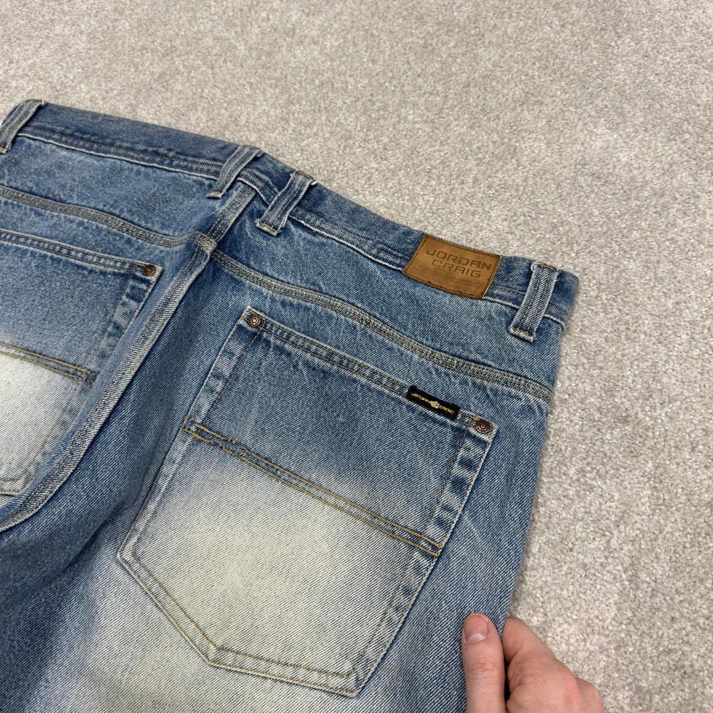 Vintage y2k baggy skate jeans wide leg blue Loose fit Jordan Craig skater style denim pants
