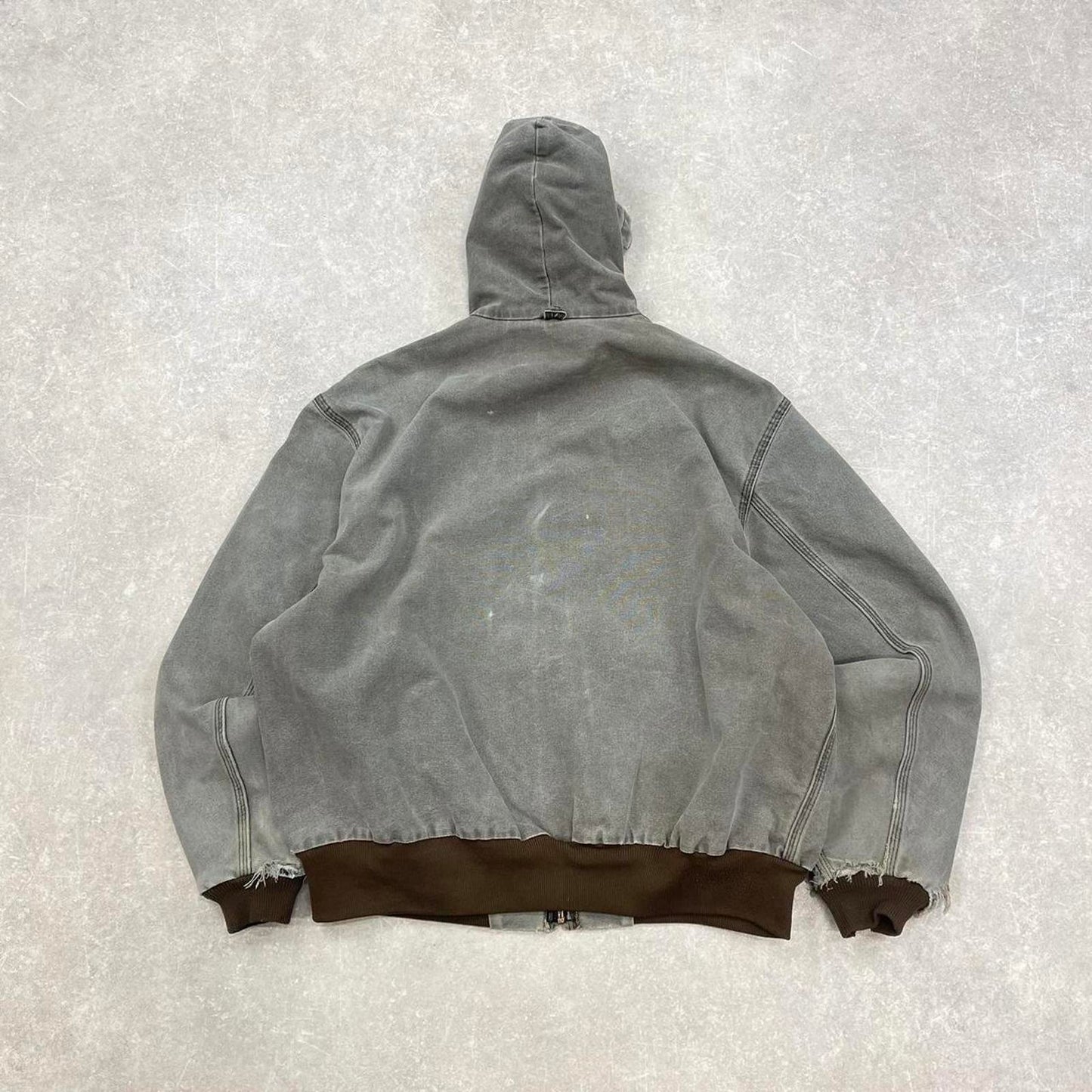 Vintage brown Carhartt hooded active jacket 2XL (fits XL) 90s style thick bomber