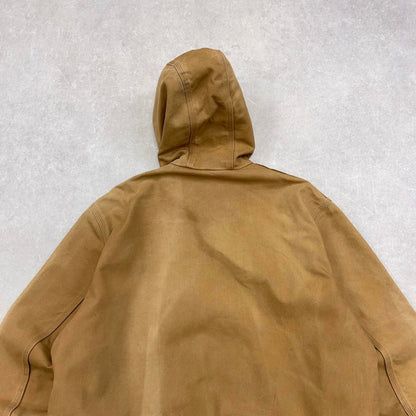 Carhartt hooded active jacket XL thick canvas 90s style skater worker jacket