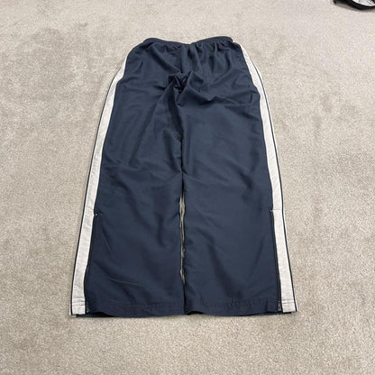 Baggy Reebok tracksuit bottoms vintage wide leg navy Loose embroidered side stripe track pants