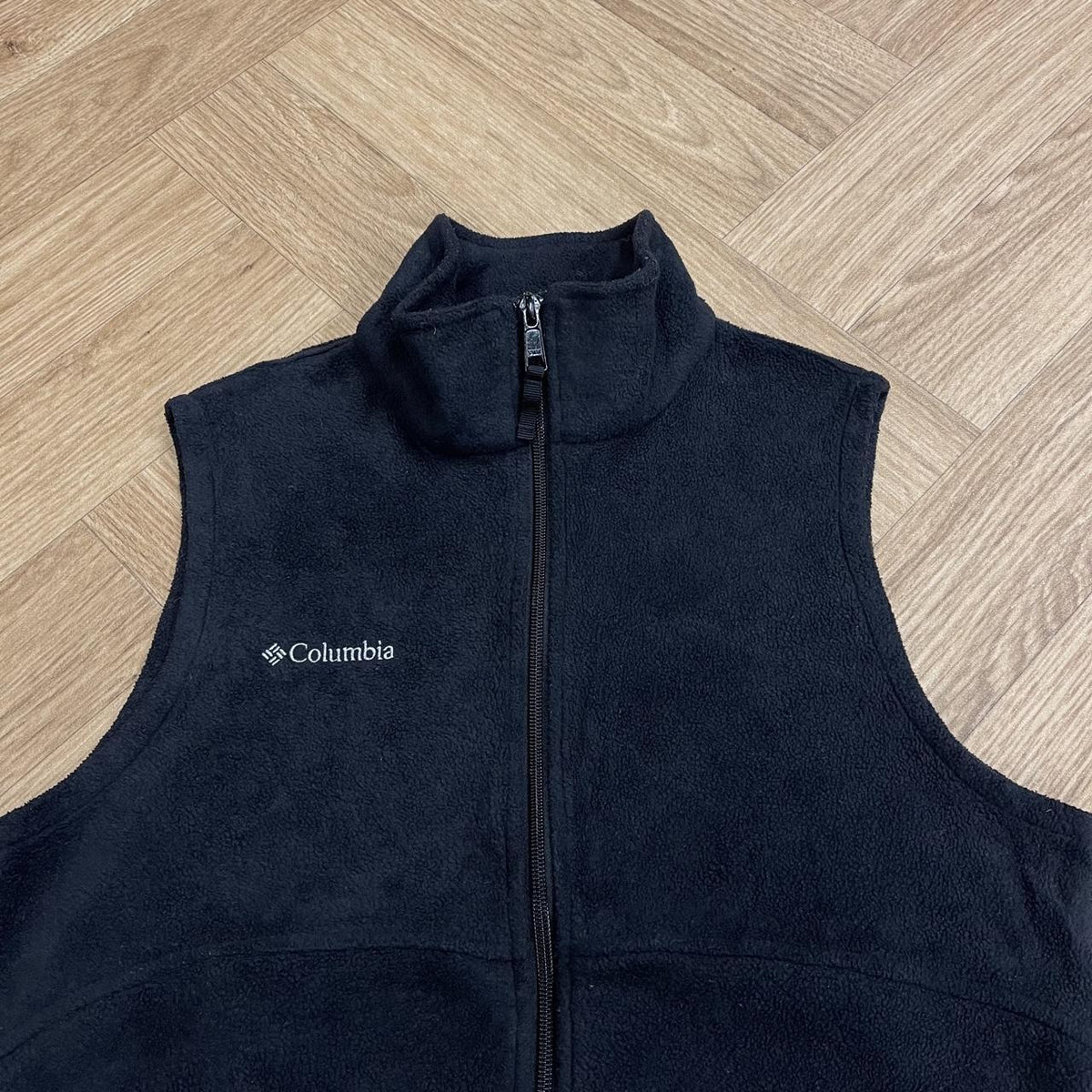 Y2K Colombia fleece gilet body warmer Women's black full zip autumn sleeveless fleece
