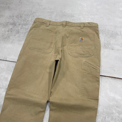 Mens Carhartt carpenter pants W36 L30 tan relaxed 90s style cargos