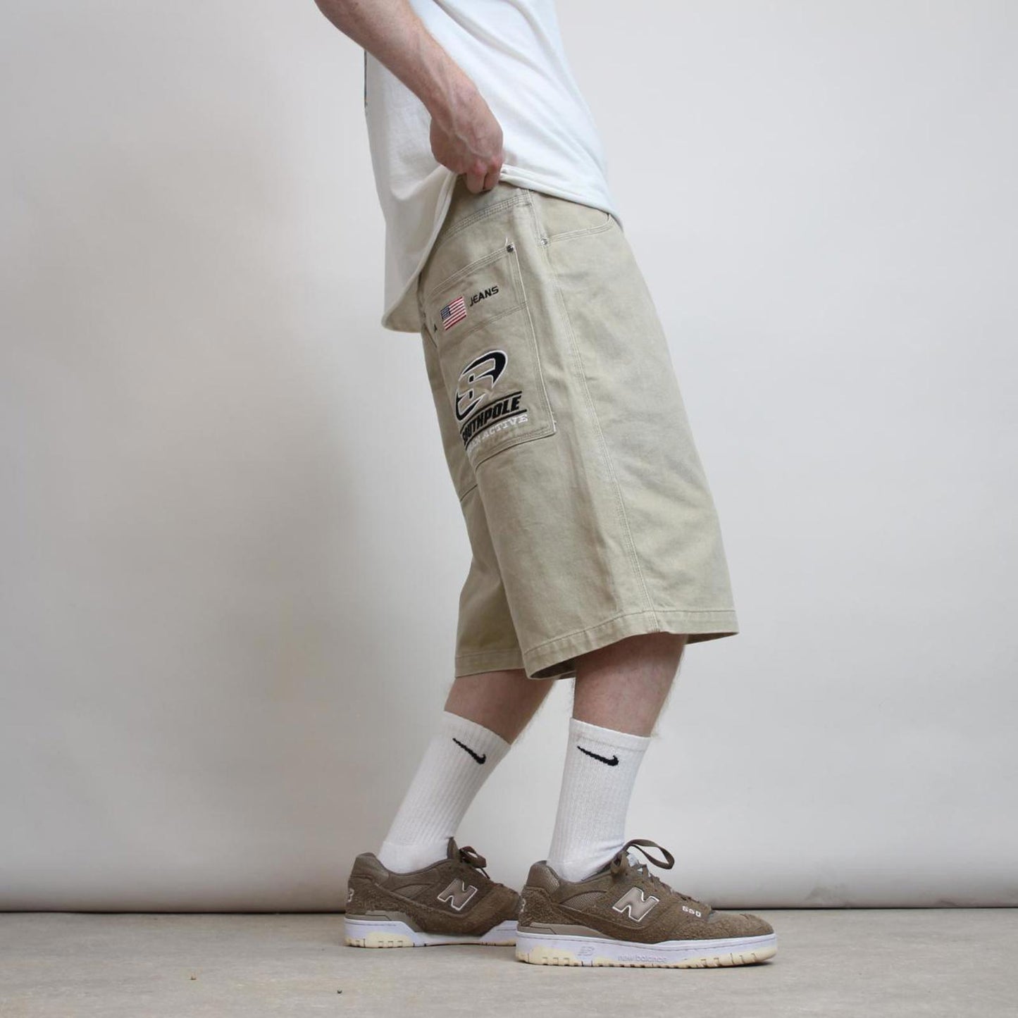 Baggy Southpole Urban Active embroidered jorts W32 long wide leg rare 90s style skater shorts