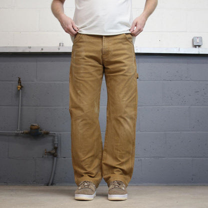 Tan Dickies carpenter jeans W32L30 loose canvas 90s skater style cargo pants