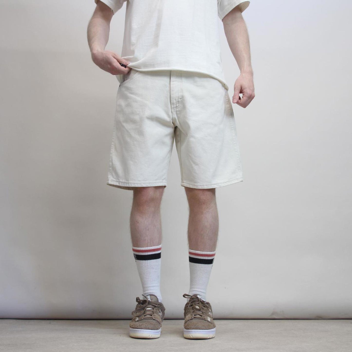 Vintage Wrangler jorts W34 100% cotton denim white 90s style jean shorts