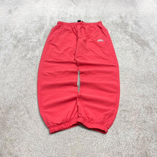 Vintage y2k loose Nike tracksuit bottoms pink Loose floaty leg embroidered drawstring track pants