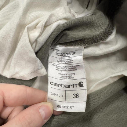 Carhartt cargo shorts loose canvas green Canvasy relaxed fit skate style shorts