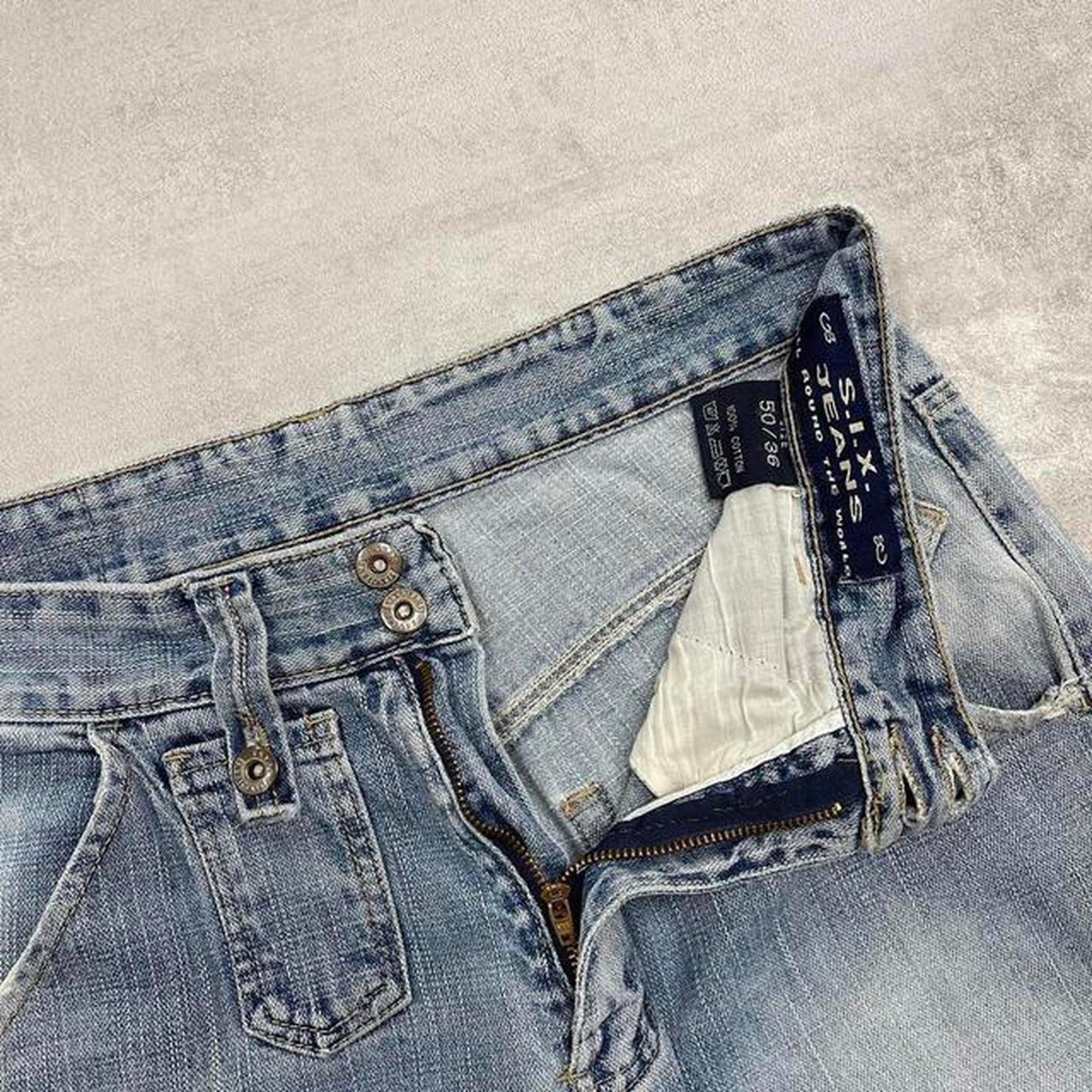 Blue baggy Six Jeans W34L30 loose Y2K hip hop jeans
