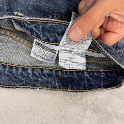 Levis 505 jeans blue loose straight leg W38L30 y2k style pants red tab logo