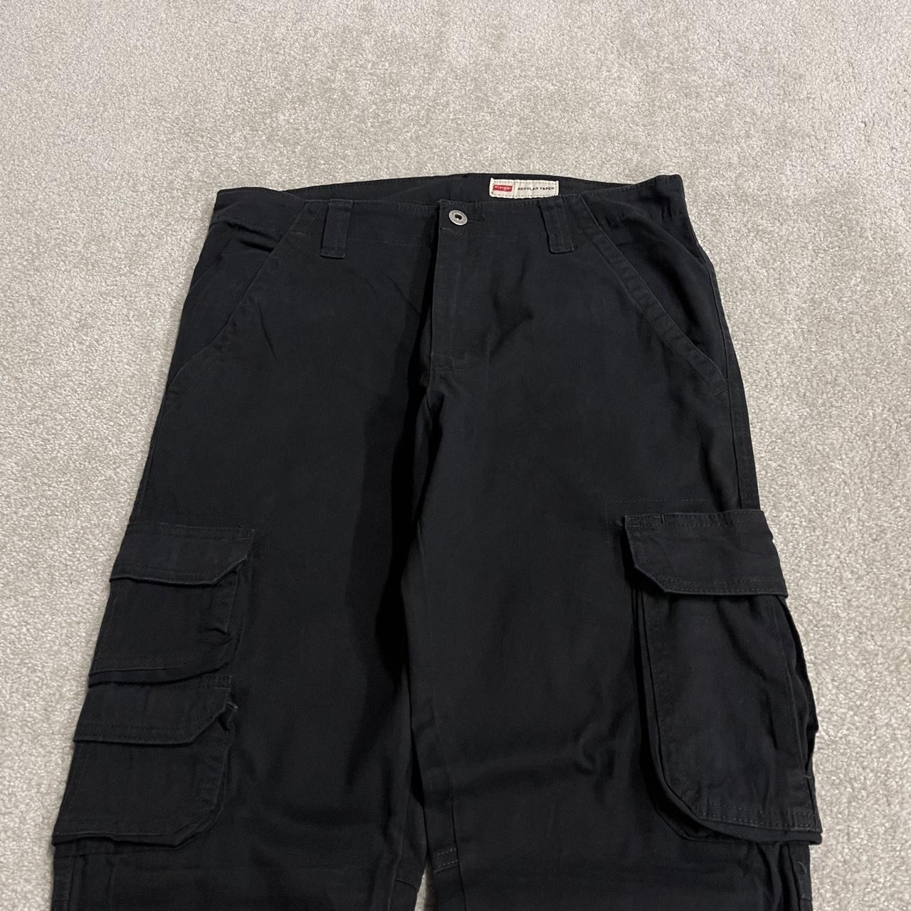 Wrangler cargo pants tapered leg y2k W32L32 black Chino style skate work trousers