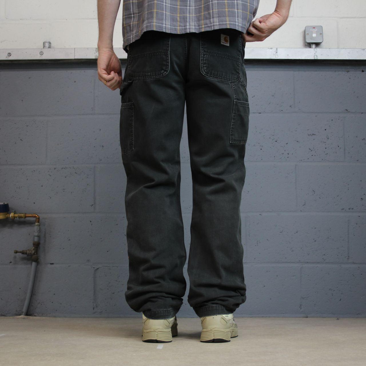 Vintage Carhartt carpenter pants y2k relaxed black Straight leg 100% cotton skater style workwear