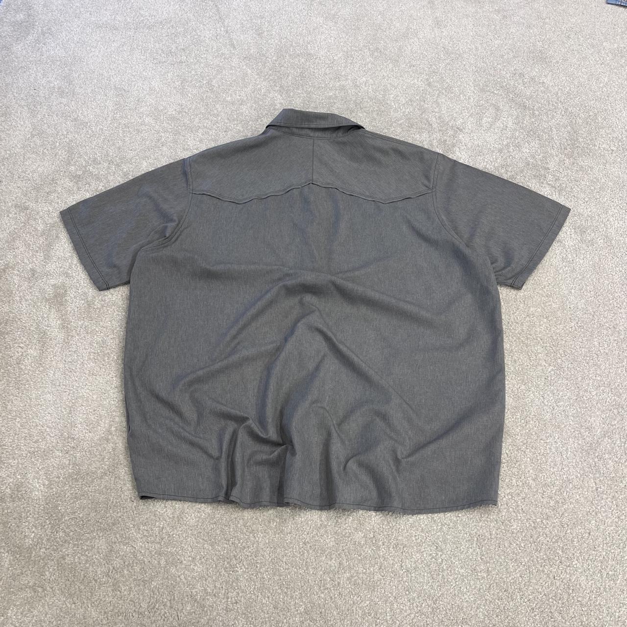 North Face short sleeve shirt y2k grey TNF surf style festival button down summer shirt