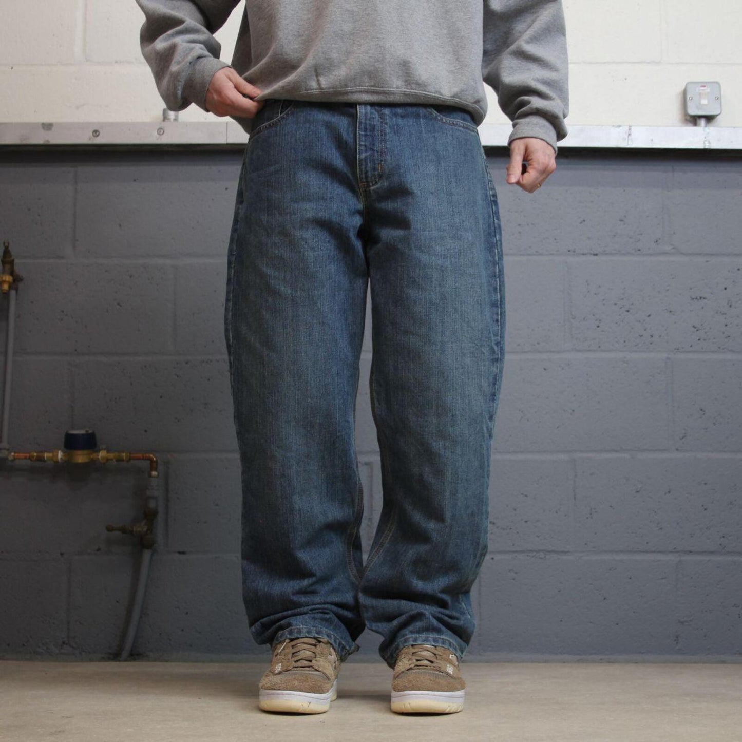 Carhartt jeans y2k denim work pants blue straight leg denim skate surf style pants