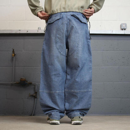 Djaunt baggy jeans W38L34 loose wide leg blue denim y2k style skater pants casual wear autumn