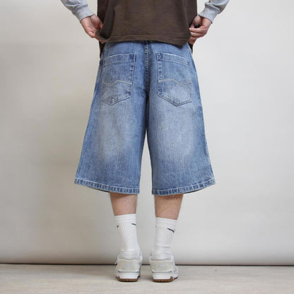 Baggy Southpole jorts W36 long wide leg embroidered design skater 90s style