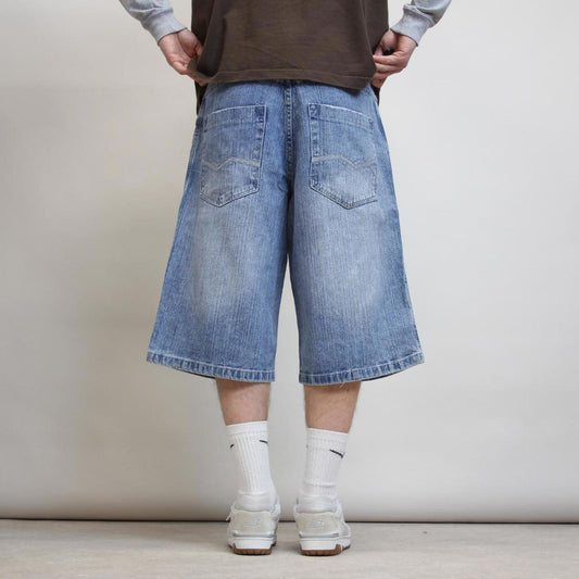 Baggy Southpole jorts W36 long wide leg embroidered design skater 90s style