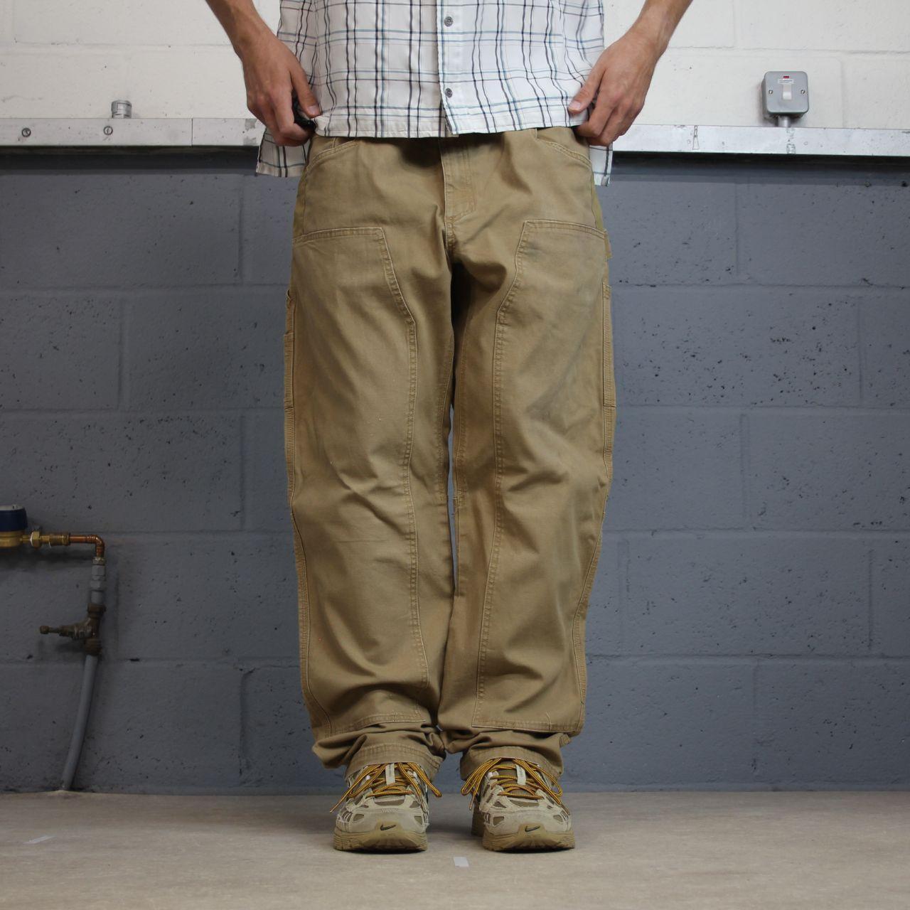 Y2K double knee carpenter jeans loose leg khaki Noble outfitters skater style work cargos
