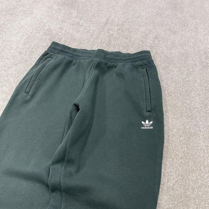 Adidas sweatpants green cuffed joggers Slim sporty embroidered tracksuit bottoms