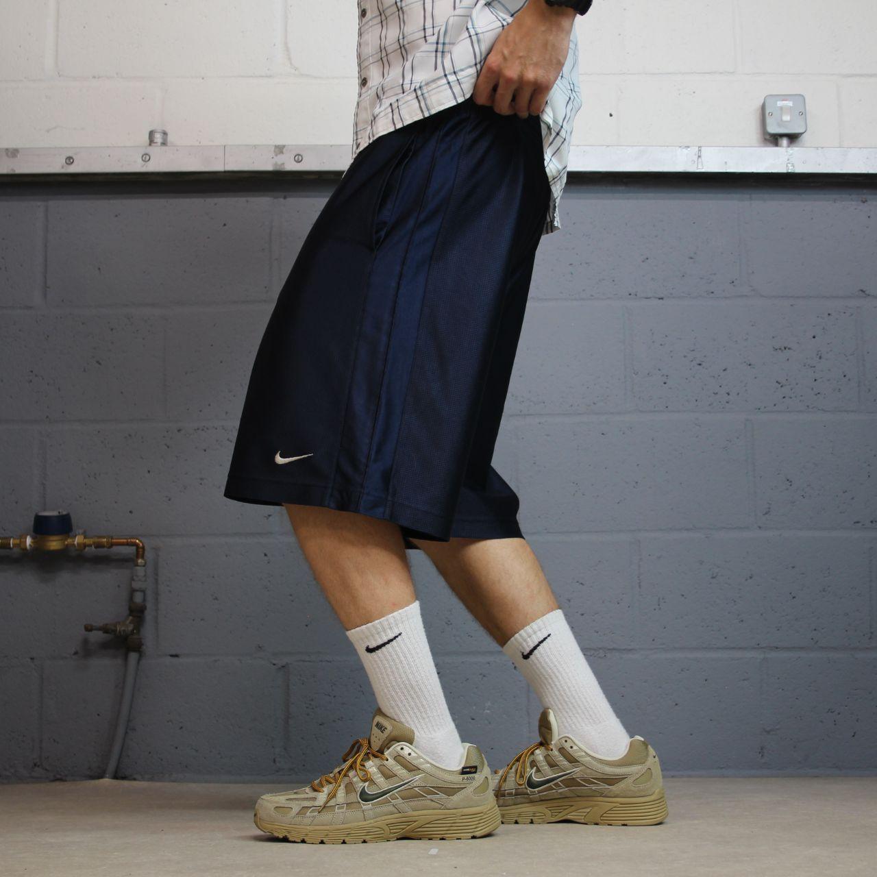 Nike basketball sports shorts y2k loose navy Long leg comfy floaty summer gym shorts